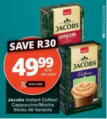 Jacobs Instant Coffee/Cappuccino/Mocha Sticks