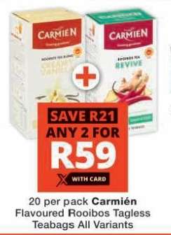 Carmién Flavoured Rooibos Tagless Teabags