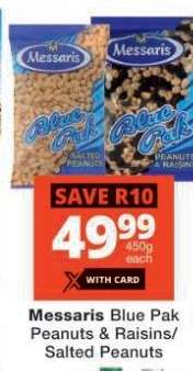 Messaris Blue Pak Peanuts & Raisins/Salted Peanuts