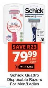 Schick Quattro Disposable Razors For Men/Ladies