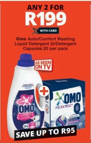 Omo Auto/Comfort Washing Liquid Detergent 2L/Detergent Capsules 20 per pack