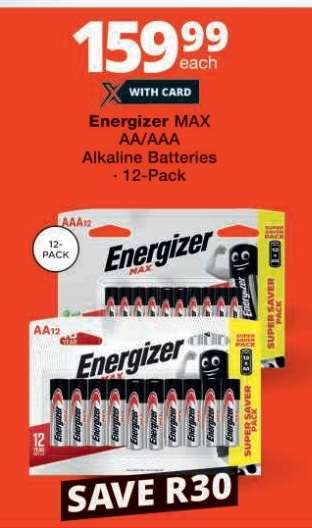 Energizer Max AA/AAA Alkaline Batteries - 12-Pack