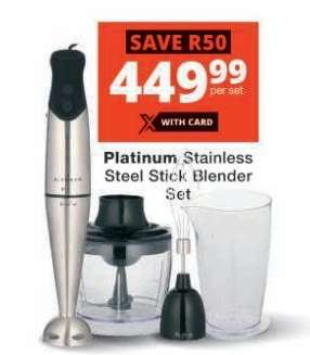 Platinum Stainless Steel Stick Blender Set
