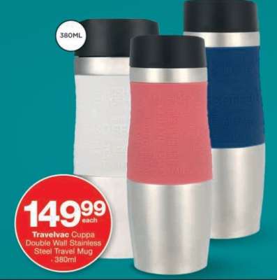 Travelvac Cuppa Double Wall Stainless Steel Travel Mug