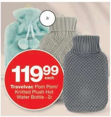 Travelvac Pom Pom/Knitted Plush Hot Water Bottle
