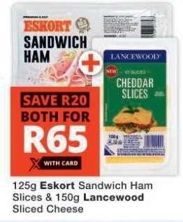 Eskort Sandwich Ham Slices & Lancewood Sliced Cheese