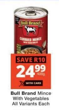 BULL BRAND MINCE WITH VEGETABLES