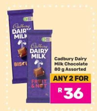 Cadbury Dairy Milk Chocolate 80 g Assorted