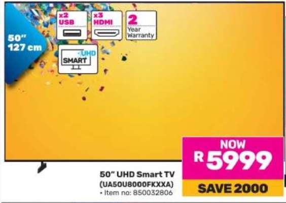 50" UHD Smart TV (UA50U8000FKXXA)