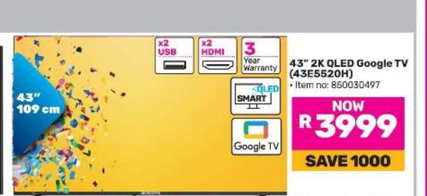 43" 2K QLED Google TV (43E5520H)