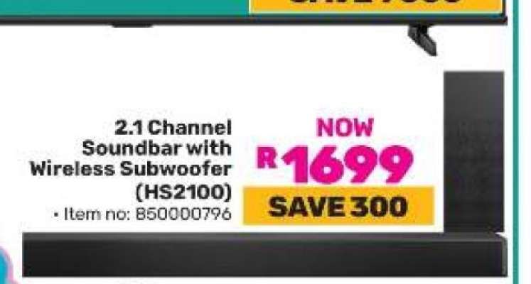 2.1 Channel Soundbar with Wireless Subwoofer (HS2100)