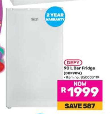 DEFY 90 L Bar Fridge (DBF90W)
