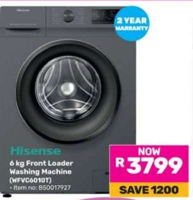 Hisense 6 kg Front Loader Washing Machine (WFVC6010T)