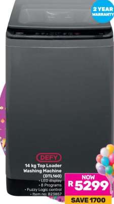 DEFY 14 kg Top Loader Washing Machine (DTL160)