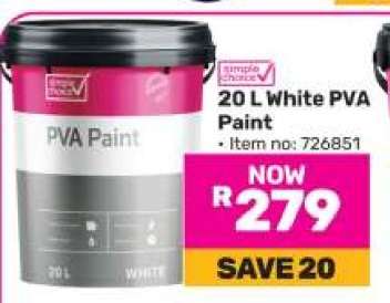 20 L White PVA Paint