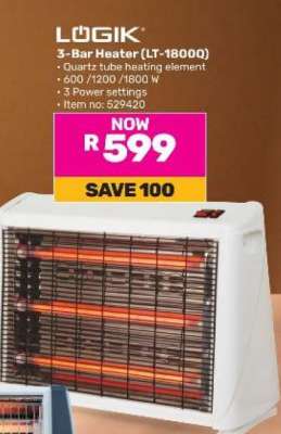 LÖGIK 3-Bar Heater (LT-1800Q)
