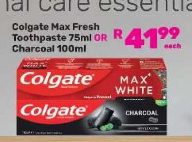 Colgate Max Fresh Toothpaste 75ml OR Charcoal 100ml