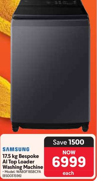 Samsung 17.5 kg Bespoke AI Top Loader Washing Machine