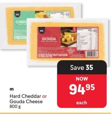 Hard Cheddar or Gouda Cheese