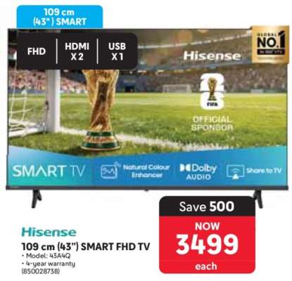 Hisense 109 cm (43”) Smart FHD TV