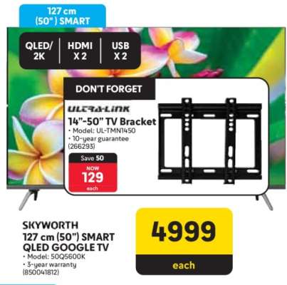 SKYWORTH 127 cm (50") SMART QLED GOOGLE TV