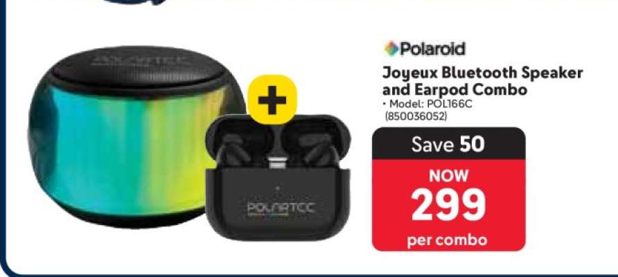 Polaroid Joyeux Bluetooth Speaker and Earpod Combo