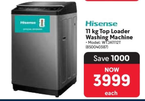 Hisense 11 kg Top Loader Washing Machine