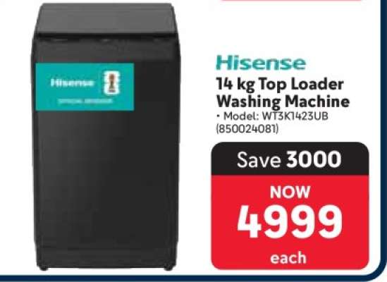 Hisense 14 kg Top Loader Washing Machine