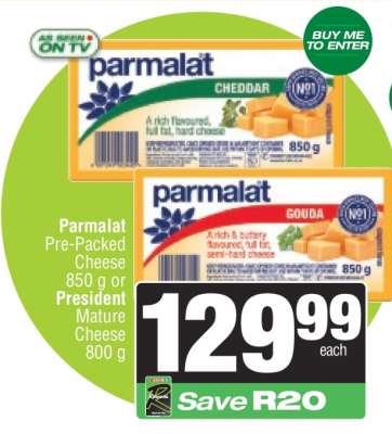 Parmalat Pre-Packed Cheese or President Mature Cheese