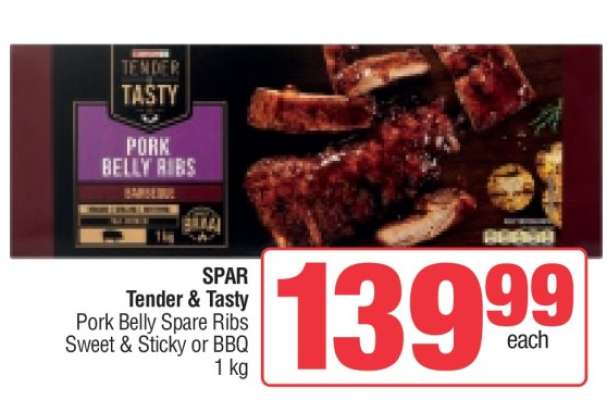 SPAR Tender & Tasty Pork Belly Spare Ribs