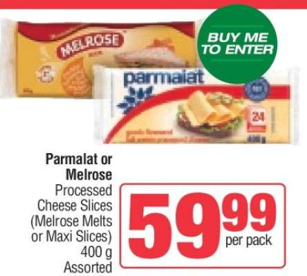 Parmalat or Melrose Processed Cheese Slices