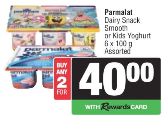 Parmalat Dairy Snack Smooth or Kids Yoghurt