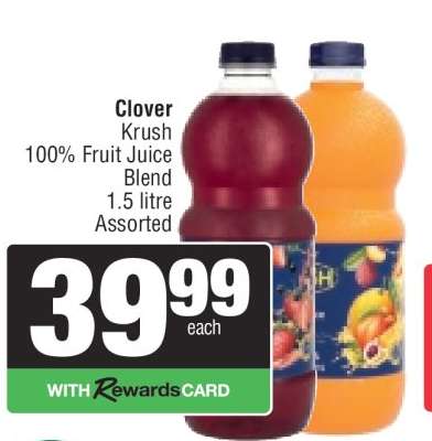 Clover Krush 100 Fruit Juice Blend