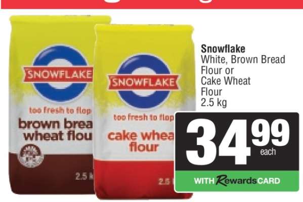 Snowflake White, Brown Bread Flour or Cake Wheat Flour