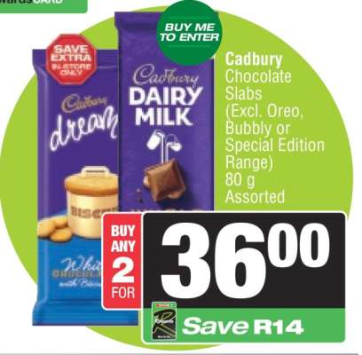 Cadbury Chocolate Slabs