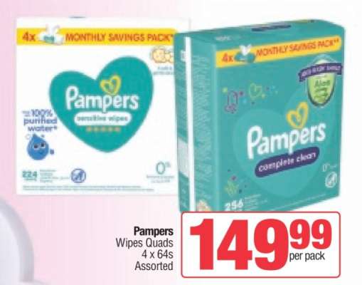 Pampers Wipes Quads