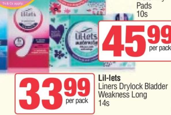 Lil-lets Liners Drylock Bladder Weakness Long 14s