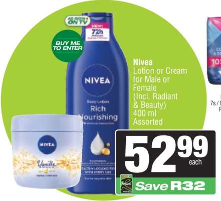 Nivea Lotion or Cream