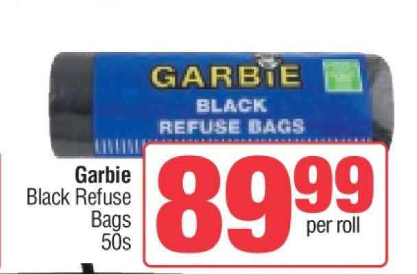 Garbie Black Refuse Bags 50s