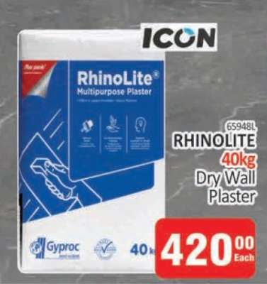 RHINOLITE 40kg Dry Wall Plaster