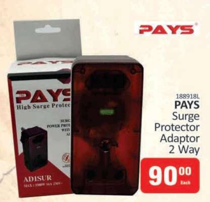 PAYS Surge Protector Adaptor 2 Way
