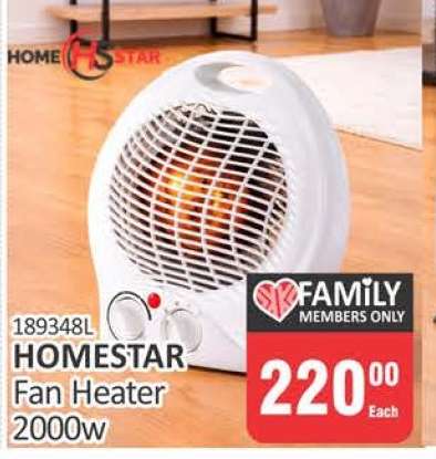 HOMESTAR Fan Heater 2000w