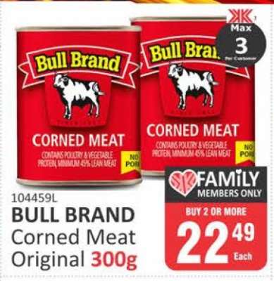 BULL BRAND Corned Meat Original 300g