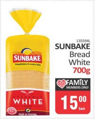 SUNBAKE Bread White 700g