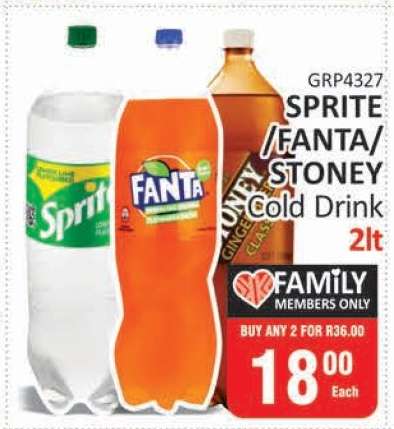 Sprite/Fanta/Stoney Cold Drink