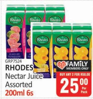 RHODES Nectar Juice Assorted