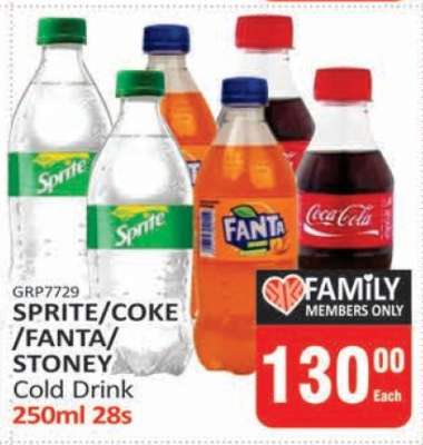 SPRITE/COKE/FANTA/STONEY Cold Drink