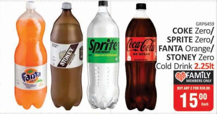 COKE Zero/SPRITE Zero/FANTA Orange/STONEY Zero Cold Drink