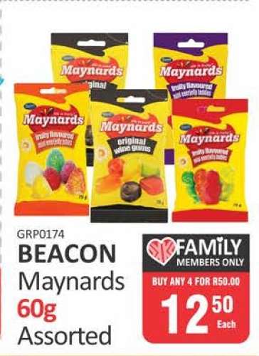 BEACON Maynards 60g Assorted