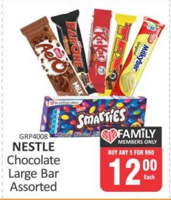 Nestle Chocolate Large Bar Assorted